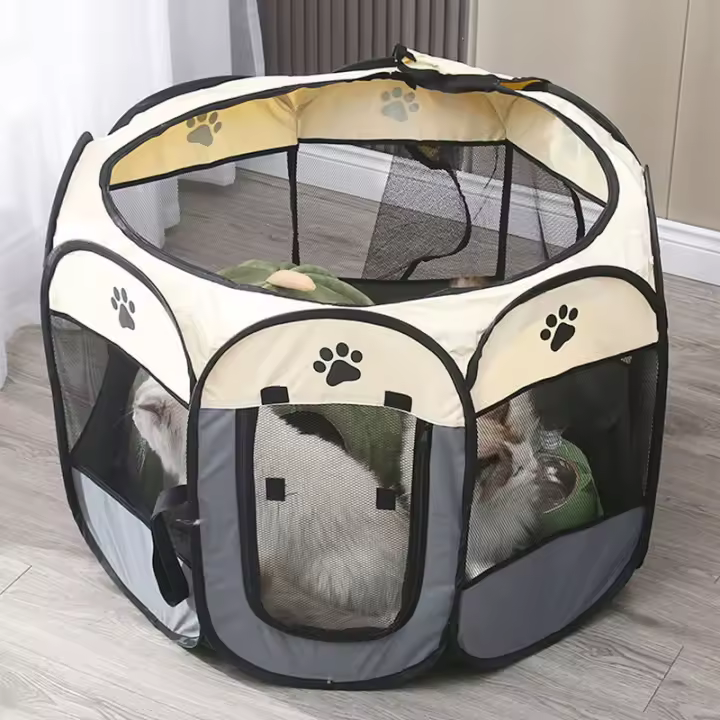 Tienda para perros, casa portátil, perrera transpirable para exteriores, vallas para gatos domésticos, sala de parto, parque octogonal de fácil operación, caja para perros - 1