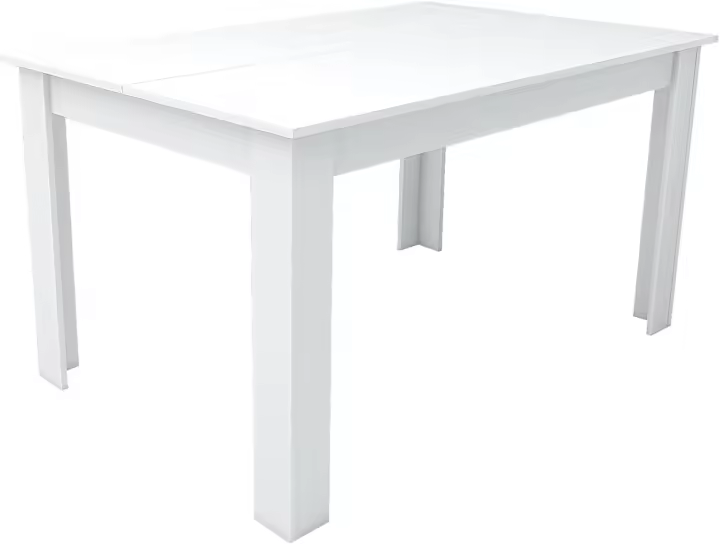 Mesa Comedor, Modelo Denver, para salón, Cocina, Acabado Blanco y Cambria, Dimensiones 138 (Largo) x 90 (Ancho) x 75 (Alto) (Blanco/Madera) - 1