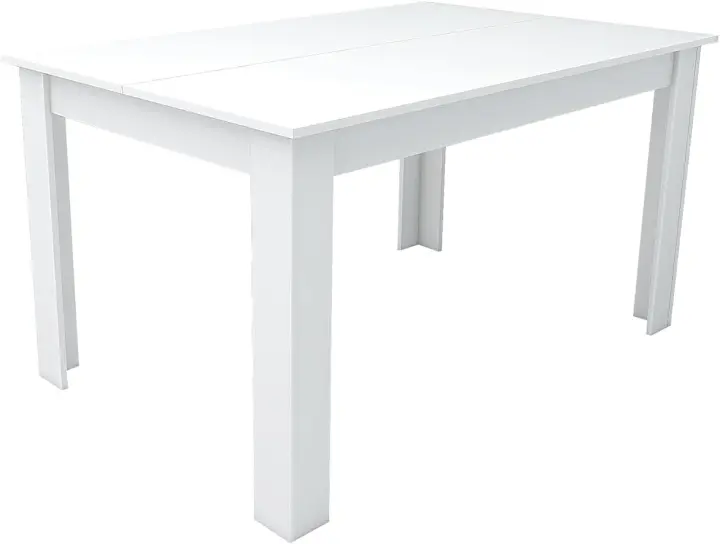 Mesa de Comedor Denver Diseño Elegante para Sala de Estar, Cocina Acabado Blanco y Cambria - 1