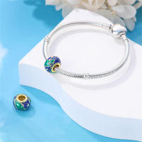 Pulsera de viaje de plata esterlina S925 con encantos de tierra para mujeres DIY de 3mm joyería fina de cumpleaños regalo con cuentas de zirconia y piedra natural - details 13