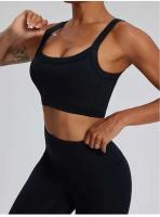 Conjunto deportivo USTADO de 2 UDS Yoga TRE para mujer, sujetador de entrenamiento transpirable Fiess, camiseta corta de manga larga para gimnasio, parte inferior ajustada para acampar - details 27