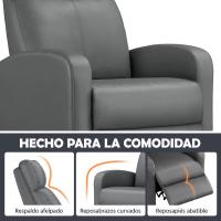 Sillón de Masaje Silla Relax Butaca Sofá Ajustable de Relajación con Función Reclinable para Sala de Estar y Dormitotio Gris - details 18