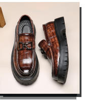 Nuevos zapatos de cuero para hombres, mocasines de plataforma que realzan los zapatos casuales de cuero - details 4