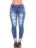 Vaqueros desgastados de estilo coreano de cintura alta para mujer - details 8