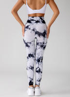 Leggings deportivos de tie dye con abertura escalonada lado inconsútil - details 27