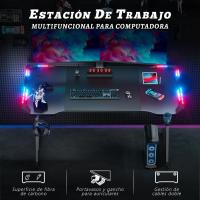 Gaming 120cm x 60cm, Mesa Gamer Ergonómica con LED, Escritorio con Tablero de Fibra de Carbono - details 3