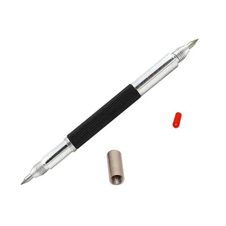 Marcador de punta de Metal portátil de doble extremo, marcador de grabado de vidrio de cerámica, pluma de trazado hecha de acero de tungsteno - 1