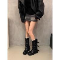 Botas Retro Nicho Talón Grueso, Botas Medias y Altas, Estilo Vaquero Occidental, Botas de Caballero, Otoño Temprano, Botas de Mujer Francesa - details 8