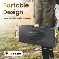 Estufa de Camping portátil negra, 2 quemadores, estufa de Camping con bandeja de parrilla, 41,8x23,8x1,8 cm para acampar, viajar, etc. - details 0