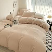 Juego de cama de algodón liso con sábanas, funda nórdica, funda de almohada, sábana individual para pareja, tamaño King y Queen - details 9