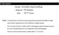 Bolso de hombro de cuero PU para mujer, bandolera de gran capacidad con solapa pura, Simple, a la moda, Color sólido - details 0
