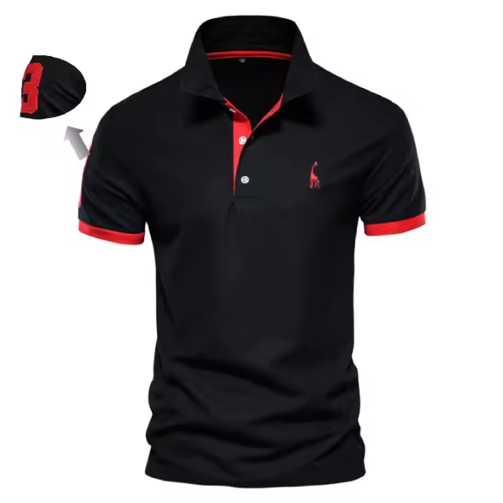 polos hombre manga corta ropa hombre día del padre Polos de algodón para hombre Polos de manga corta con bordado de jirafa para hombre Polos de diseño de marca de alta calidad Ropa para hombre - 1