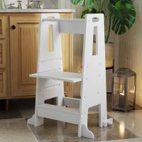 Taburete de Aprendizaje Ajustable para Niños +3 Años Seguridad en la Cocina Baño Blanco - details 6