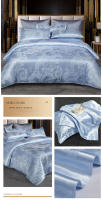 Cubierta de Edredón de Satén y Rayón WOSTAR 220x240 Lujo para 2 Personas Doble Cama Ropa de Cama Conjunto de Tamaño Queen King Lavable Material Poliéster - details 12