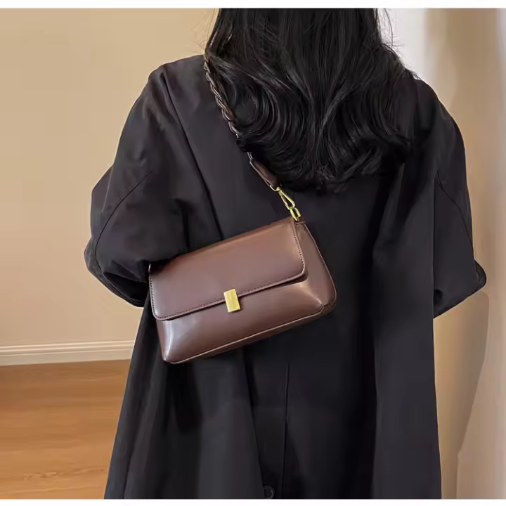 Bolso retro para las axilas bolso cuadrado pequeño simple nuevo bolso de hombro de moda para mujer bolso de mensajero versátil - 1