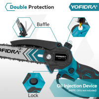 YOFIDRA Motosierra Eléctrica Inalámbrica de Poda sin Escobillas de 8 y 6 Pulgadas, Sierra para Trabajar la Madera Recargable, Herramienta Eléctrica para Batería de 21V 18V - details 4