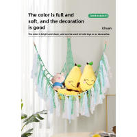 Red de hamaca de animales de peluche para juguete, organizador de almacenamiento de cosas colgante en esquina para habitación de niña, dormitorio, decoración bohemia para guardería, almacenamiento de juguetes - details 3