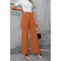 Pantalones de oficina de moda para mujer de cintura alta y pierna ancha 2025 en algodón original. - details 22