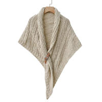 Capa de Poncho frontal abierta para mujer, bufanda de invierno, chal, capa de Poncho - details 5