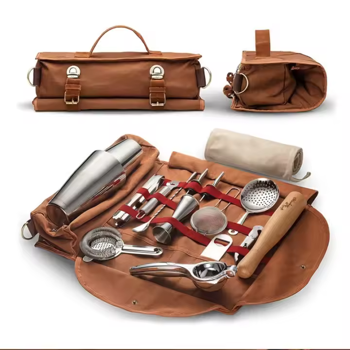 Bolsa de viaje para barman profesional, bolsa de herramientas de lona portátil para Bar, coctelera, juego de vino, bolsa de almacenamiento sin herramientas - 1