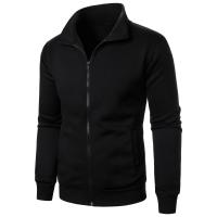 Cárdigan de color sólido para hombre, abrigo con capucha y cuello levantado con cremallera deportiva informal - details 21