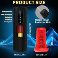 Embalaje privado SEXY Último masturbador masculino con 9 modos de empuje y succión y vibración Pantalla LCD con calefacción automática Masturbación Cup Juguetes sexuales - details 7