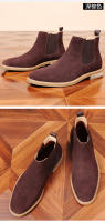 Nuevas botas Chelsea, botines cortos de piel abatible, botas de gamuza de vaca de cuero genuino para hombres - details 10