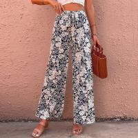 Pantalones de cintura alta con estilo floral cómodos para mujeres en verano - details 3