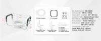 SucceBuy Asiento de inodoro elevado, 3.5" de altura, capacidad de 300 libras, pasamanos de aluminio con acolchado de EVA, para ancianos, discapacitados, embarazadas, uso médico, inodoro redondo estándar, blanco - details 6