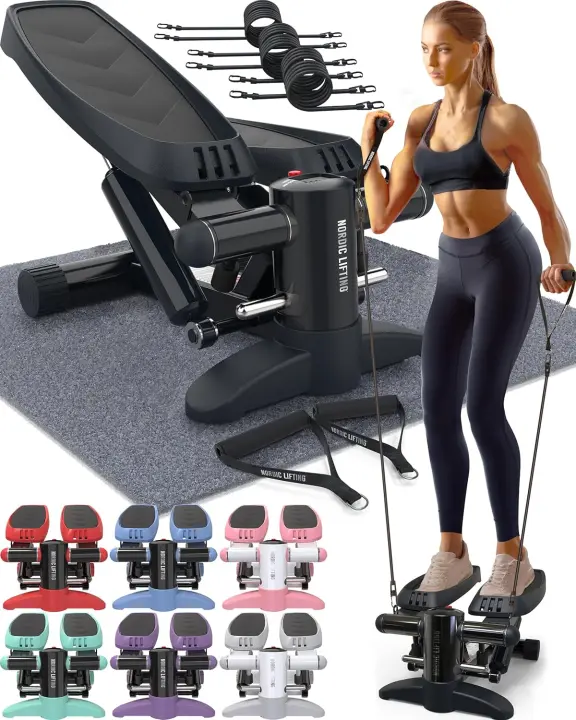 Máquina de Escalada Nordic Lifting – con Bandas de Resistencia y Pedales Antideslizantes – Estructura Resistente con Capacidad de Carga de 150 kg – Pantalla LCD - 1