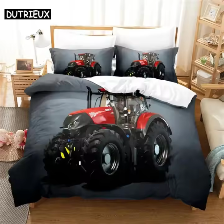 Conjunto de Ropa de Cama de Carreras de Coche 3D Cubierta de Edredón de Tamaño Rey - 1