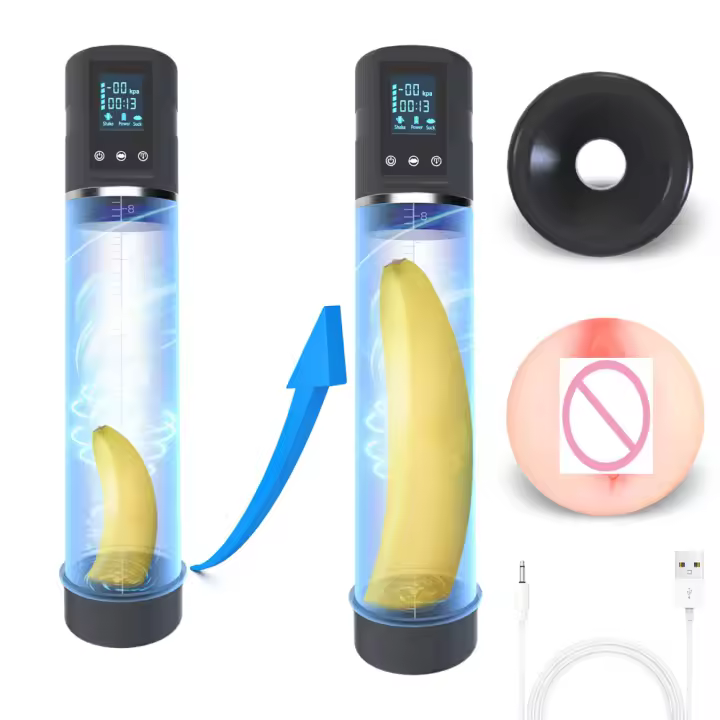 Bomba de pene automática Bomba de vacío Masturbador masculino Copa Ampliación Potenciador Masaje Chupando Vibrador Ampliación Erección Entrenador Adultos Juguetes sexuales Hombres - 1