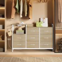 Cajonera para armario, cómoda dormitorio 8 cajones de tela, estantes de madera, cómoda de salón, cajas organizadoras, estructura metálica, estilo industrial - details 17