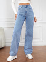 Pantalones vaqueros elásticos lavados para mujer, jeans de pierna recta, moda - details 9