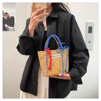 Bolso de cesta de paja de gran capacidad, bolso de mano tejido hecho a mano con cuerda de nailon, bolso de compras de moda, bolso tejido de hierba para playa - details 11
