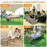 Jardin Respaldo Ajustable en 5 Posiciones, Jardín, Playa, Cama Camping con Almohada para Playa Piscina Vacaciones Exterior - details 5