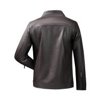 Nuevos hombres Retro sólido Tops Otoño Invierno moda cuello alto abrigo a prueba de viento al aire libre suelta versátil comodidad chaqueta de cuero hombres - details 2