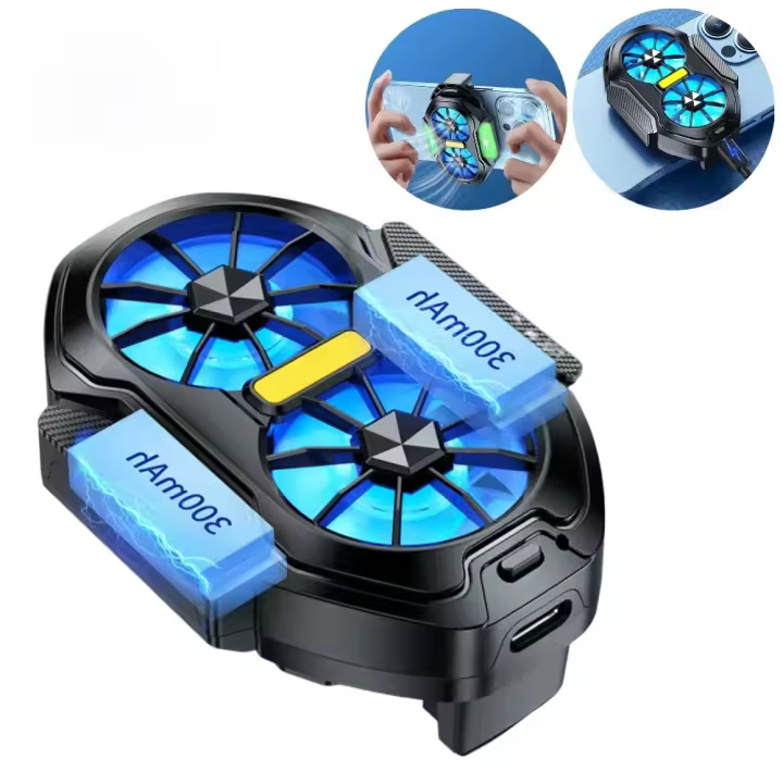 FS01 Enfriador de teléfono móvil con doble ventilador, refrigeración por aire más fuerte y duradera, recargable, portátil, tipo C para juegos IOS y Android - 1