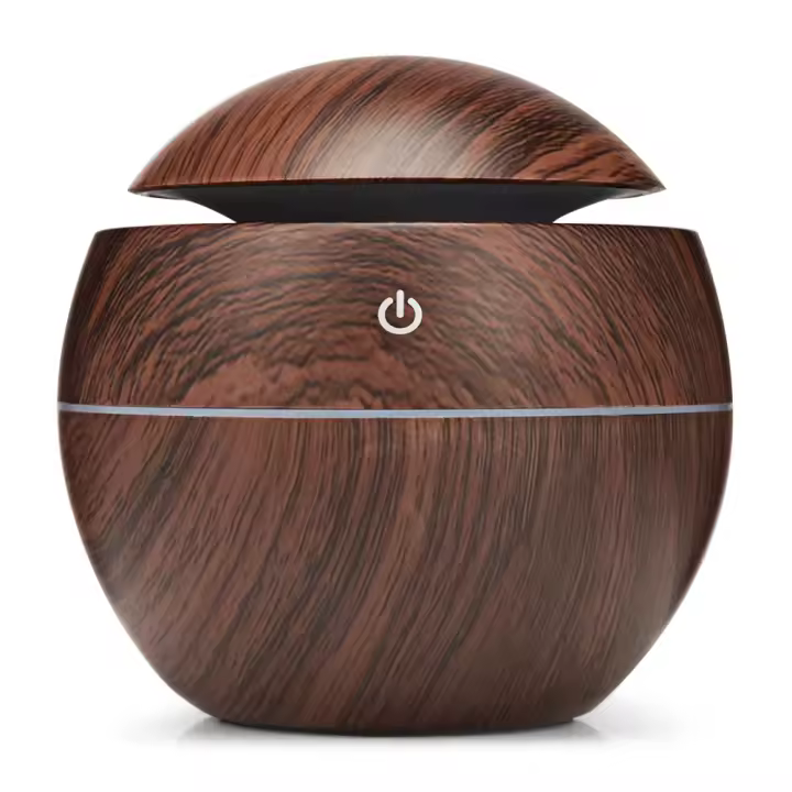 XBH-humidificador de grano de madera, ambientador hidratante con luz nocturna, pulverizador para oficina, estudio, Yoga y dormitorio, 130ML, 035B - 1