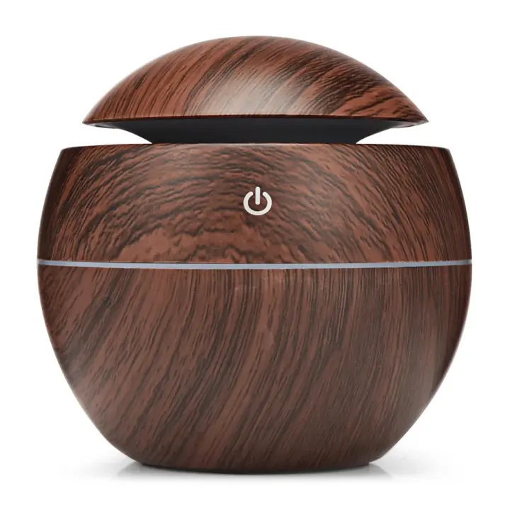 XBH-humidificador de grano de madera, ambientador hidratante con luz nocturna, pulverizador para oficina, estudio, Yoga y dormitorio, 130ML, 035B - 1