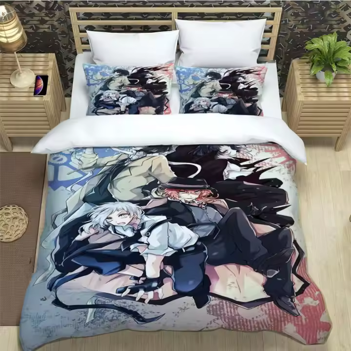 Cubierta de Edredón de Dibujos Animados Bungou Stray Dogs Material de Poliéster - 1