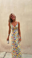 Vestido Tirantes Largo para Mujer 2025 Escote en V Ajustado, Estampado Floral - details 2
