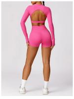 Pantalones cortos de Yoga de cintura alta para mujer, mallas cortas de realce de barriga para Fitness, gimnasio, correr - details 7