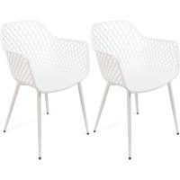 2 y 4 Sillas en Polipropileno y Metal/Madera - Asiento de Diseño Ideal para Comedor y Cocina - Varios Modelos (2, Modelo 1 - Blanco) - details 0