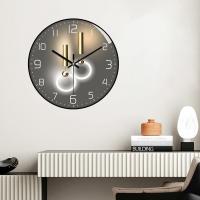 Reloj de pared Diámetro 30 cm Números redondos Reloj de pared de cuarzo Sin tictac Funciona con pilas (Negro) - details 1