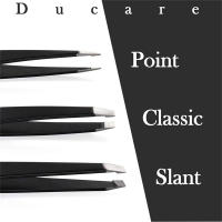 DUcare-Pinzas profesionales para cejas, extensión de pestañas de acero inoxidable, clásicas, inclinadas, 3 pinzas de depilación - details 4