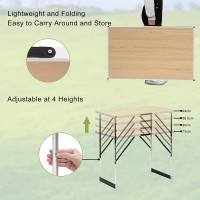 Mesa Plegable de Aluminio y Acero Ideal para Acampar, Cenar al Aire Libre, Jardín, Balcón, Fiesta de Familia, Barbacoa Muebles y Organización - details 3