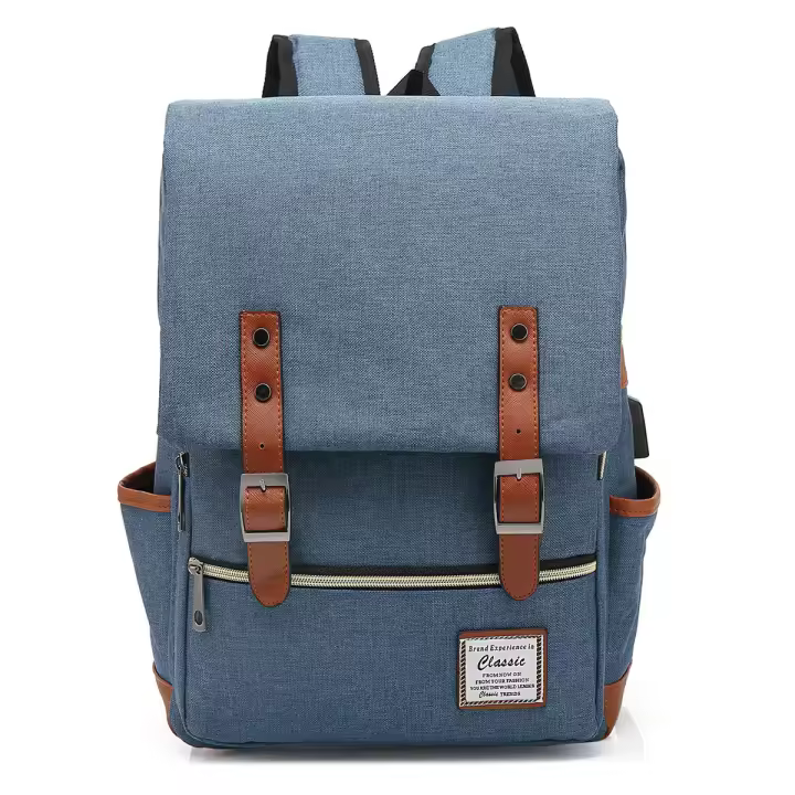 Mochila escolar adolescentes para portátil con puerto de carga USB, elegante mochila de viaje resistente al agua - 1