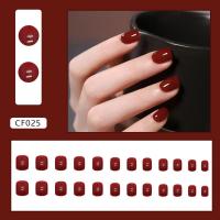 24pcs Uñas Postizas Cortas Y Redondas En Colores Sólidos Full Cover Desmontables Para Dedos De La Mano En Acrílico - details 6