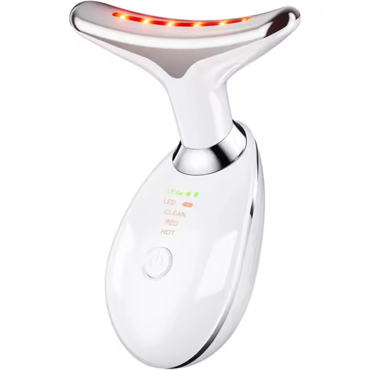 Masajeador Facial piezas Cuello, herramienta para esculpir cara, 3 modos de color y vibración para doble mentón, 1 unidad - 1